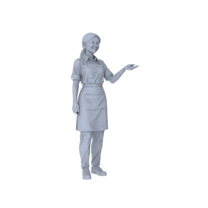 Yao's Studio LYTR241 Multi-Pose Food Service Figure 6-Pack, Unpainted Scene Building Kits for Diorama & Custom Painting Miniatures Diorama Resin Figures
