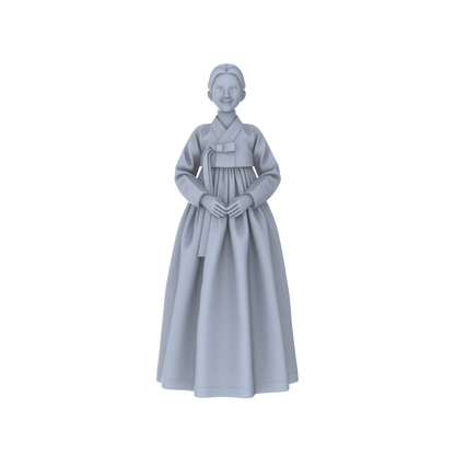 Yao's Studio LYTR248 Korean Hanbok Women Resin Miniature Model 3-Figure Set, Unpainted Traditional Korean Dress Figures, DIY Painting Scene Decoration Miniatures Diorama Resin Figures