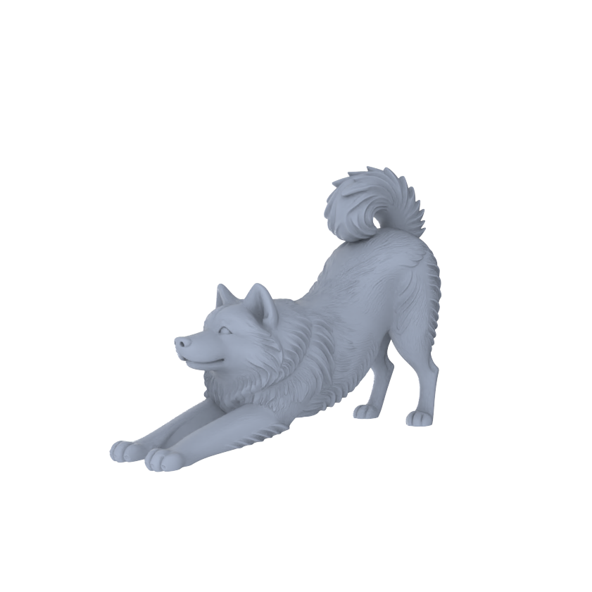 Yao's Studio LYTR251  Alaskan Malamute Resin Miniature Model 5-Figure Set, Unpainted Cute Interactive Pet Figures, DIY Painting Scene Decoration Miniatures Diorama Resin Figures