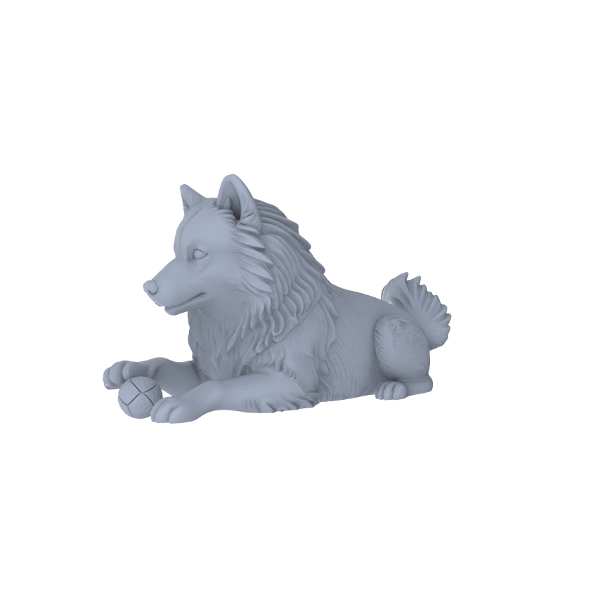 Yao's Studio LYTR251  Alaskan Malamute Resin Miniature Model 5-Figure Set, Unpainted Cute Interactive Pet Figures, DIY Painting Scene Decoration Miniatures Diorama Resin Figures
