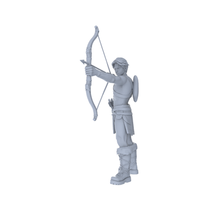 Yao's Studio LYTR143   Outdoor Adventure & Archery Scene Resin Miniature Model 3-Figure Set - Adventurer & Archer Figures Unpainted DIY Model Painting Outdoor Scene Decor 1set