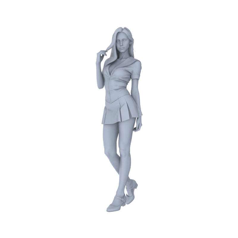 Yao's Studio LYTR144  Sailor Suit Girls Resin Miniature Model 6-Figure Set - Young Girl Figures Unpainted DIY Model Decor 1set
