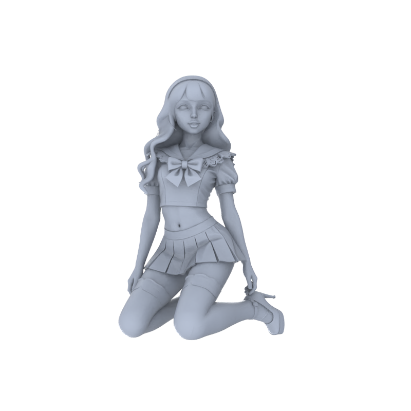 Yao's Studio LYTR144  Sailor Suit Girls Resin Miniature Model 6-Figure Set - Young Girl Figures Unpainted DIY Model Decor 1set