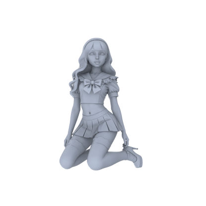 Yao's Studio LYTR144  Sailor Suit Girls Resin Miniature Model 6-Figure Set - Young Girl Figures Unpainted DIY Model Decor 1set