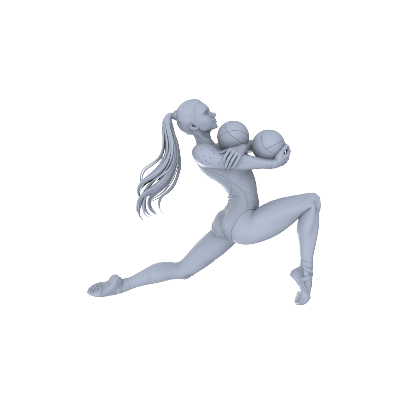 Yao's Studio LYTR145  Rhythmic Gymnastics Scene Resin Miniature Model 6-Figure Set - Gymnast Figures Unpainted DIY Model Painting Sports Scene Decor 1set