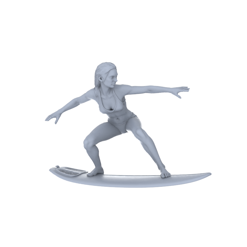 Yao's Studio LYTR146 Surfing Scene Resin Miniature Model 4-Figure Set, Unpainted Surfer Figures, DIY Painting Beach Scene Decoration 1set