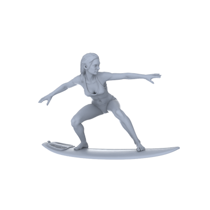 Yao's Studio LYTR146 Surfing Scene Resin Miniature Model 4-Figure Set, Unpainted Surfer Figures, DIY Painting Beach Scene Decoration 1set