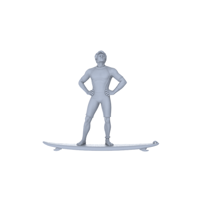 Yao's Studio LYTR146 Surfing Scene Resin Miniature Model 4-Figure Set, Unpainted Surfer Figures, DIY Painting Beach Scene Decoration 1set