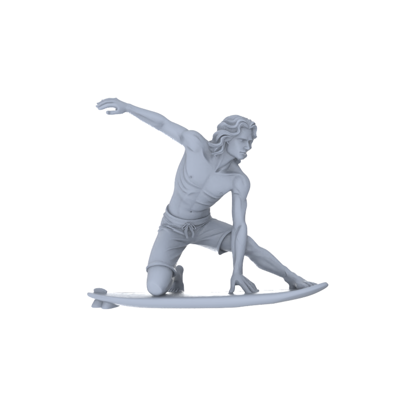 Yao's Studio LYTR146 Surfing Scene Resin Miniature Model 4-Figure Set, Unpainted Surfer Figures, DIY Painting Beach Scene Decoration 1set