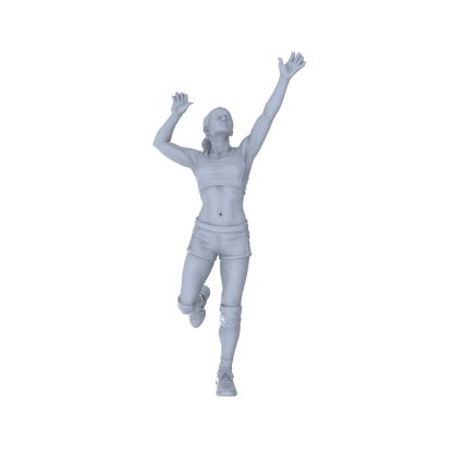 Yao's Studio LYTR147  Volleyball Scene Resin Miniature Model 4-Figure Set, Unpainted Volleyball Player Figures, DIY Painting Sports Scene Decoration 1set