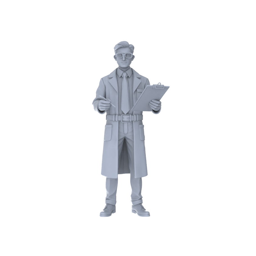 Yao's Studio LYTR149  Scientific Researchers Resin Miniature Model 4-Figure Set, Unpainted Lab Worker Figures, DIY Painting Lab Scene Decoration 1set