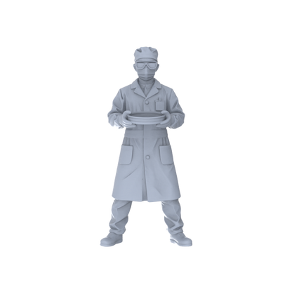 Yao's Studio LYTR149  Scientific Researchers Resin Miniature Model 4-Figure Set, Unpainted Lab Worker Figures, DIY Painting Lab Scene Decoration 1set