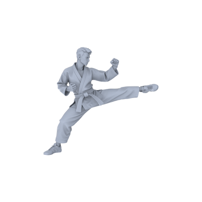 Yao's Studio LYTR150  Karate Practitioners Resin Miniature Model 4-Figure Set, Unpainted Martial Artist Figures, DIY Painting Martial Arts Scene Decoration 1set