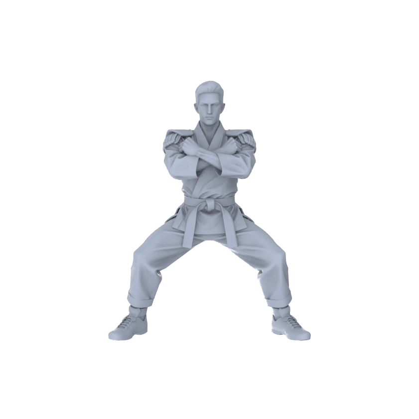 Yao's Studio LYTR150  Karate Practitioners Resin Miniature Model 4-Figure Set, Unpainted Martial Artist Figures, DIY Painting Martial Arts Scene Decoration 1set