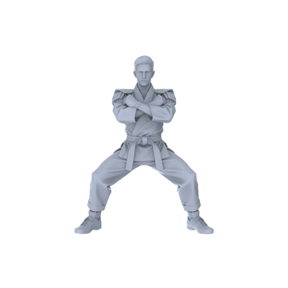 Yao's Studio LYTR150  Karate Practitioners Resin Miniature Model 4-Figure Set, Unpainted Martial Artist Figures, DIY Painting Martial Arts Scene Decoration 1set