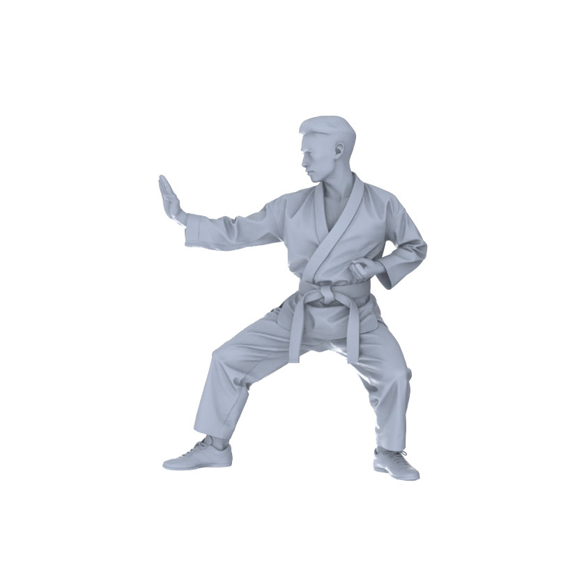 Yao's Studio LYTR150  Karate Practitioners Resin Miniature Model 4-Figure Set, Unpainted Martial Artist Figures, DIY Painting Martial Arts Scene Decoration 1set