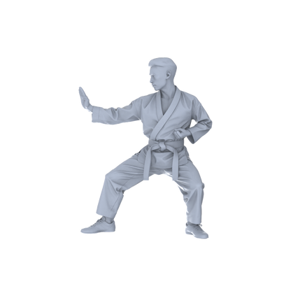 Yao's Studio LYTR150  Karate Practitioners Resin Miniature Model 4-Figure Set, Unpainted Martial Artist Figures, DIY Painting Martial Arts Scene Decoration 1set