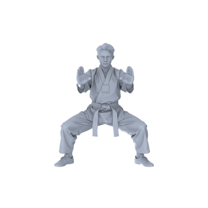 Yao's Studio LYTR150  Karate Practitioners Resin Miniature Model 4-Figure Set, Unpainted Martial Artist Figures, DIY Painting Martial Arts Scene Decoration 1set