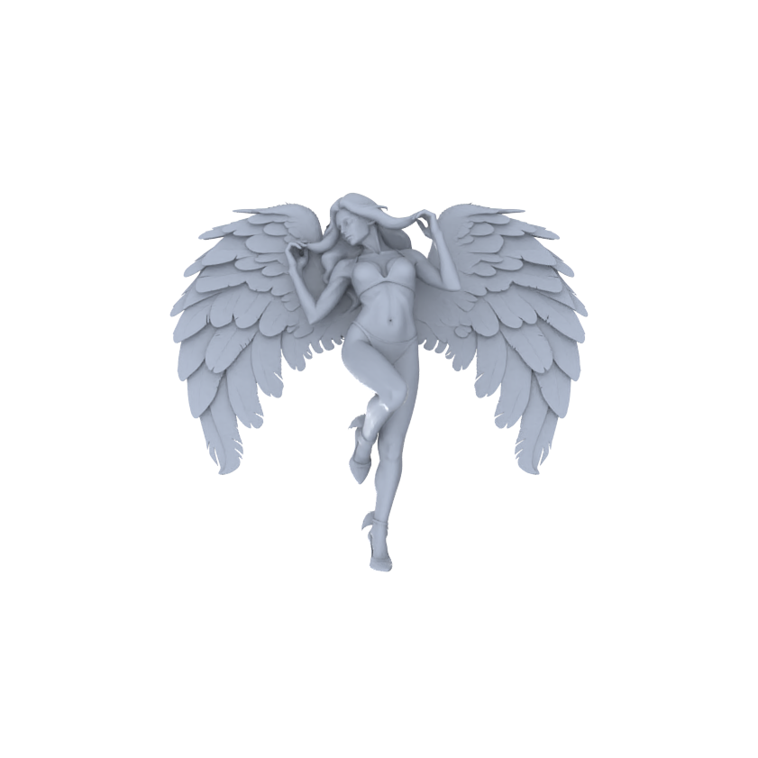 MRY-SFW LYTR151B Modern Elegant Female Single with Angel Wings 1pc