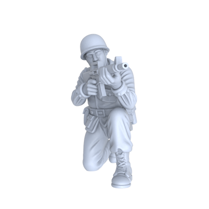 MRY-SFW LYGR136 WWII US Army Team Wargame Resin White Model Wargame Miniature Soldier Scene Character Hand Figure Hand Painted