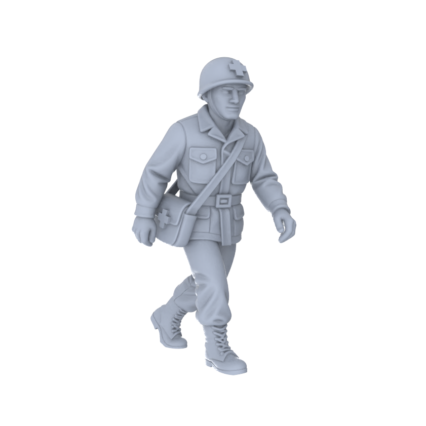 MRY-SFW LYGR136 WWII US Army Team Wargame Resin White Model Wargame Miniature Soldier Scene Character Hand Figure Hand Painted