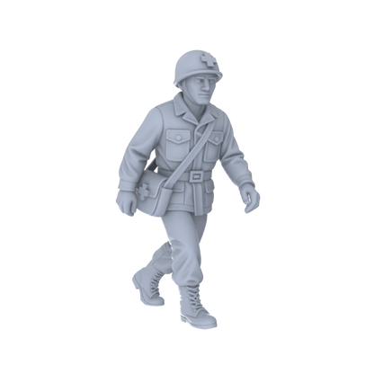 MRY-SFW LYGR136 WWII US Army Team Wargame Resin White Model Wargame Miniature Soldier Scene Character Hand Figure Hand Painted