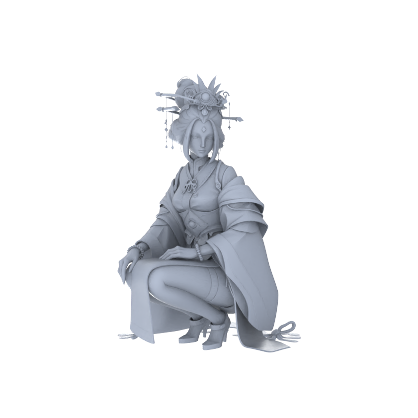MRY-SFW LYGR102 Beautiful female2 zombie game theme resin white model miniature soldier character model scene character figure hand painted