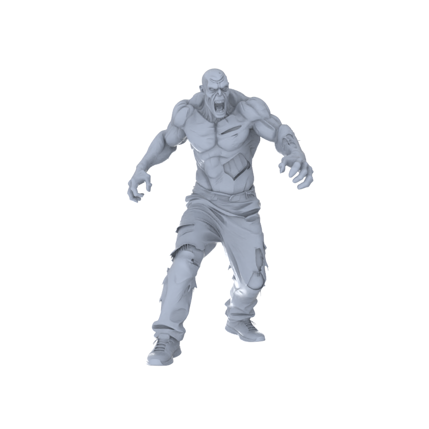 MRY-SFW LYGR103 Strong zombie game theme resin white model miniature soldier character model scene character figure hand painted