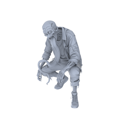 MRY-SFW LYGR110 Long tongue zombie resin white model miniature soldier character model scene character figure hand painted