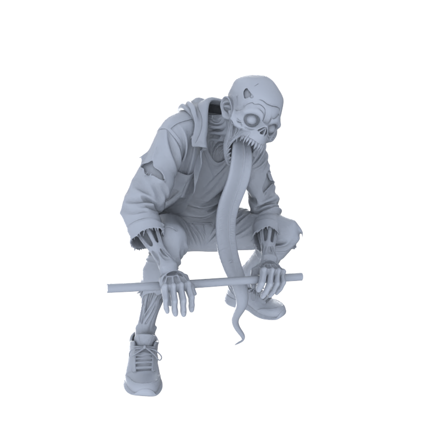 MRY-SFW LYGR110 Long tongue zombie resin white model miniature soldier character model scene character figure hand painted