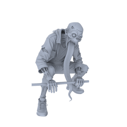 MRY-SFW LYGR110 Long tongue zombie resin white model miniature soldier character model scene character figure hand painted