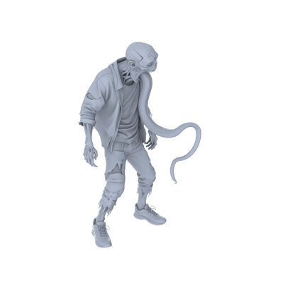 MRY-SFW LYGR110 Long tongue zombie resin white model miniature soldier character model scene character figure hand painted