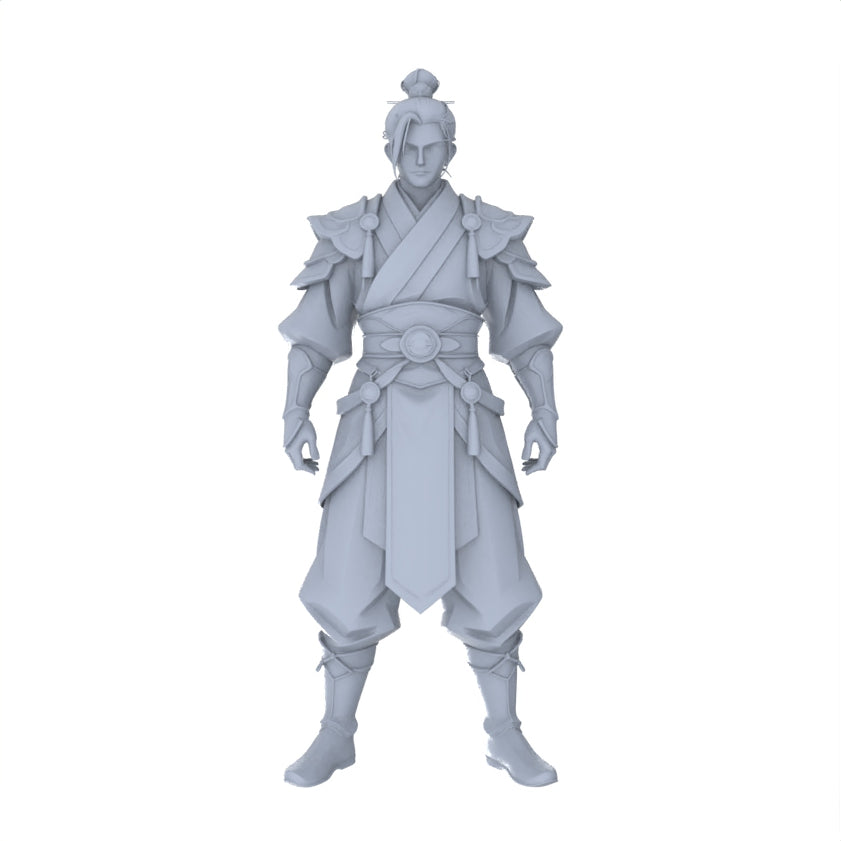 MRY-SFW LYGR090 Chinese style character standing pose resin white model miniature soldier scene character figure hand painted