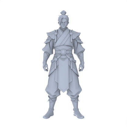MRY-SFW LYGR090 Chinese style character standing pose resin white model miniature soldier scene character figure hand painted