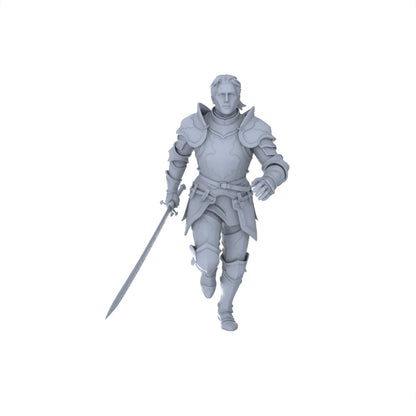 MRY-SFW LYGR091 Medieval knight running pose resin white model miniature soldier scene character figure hand painted