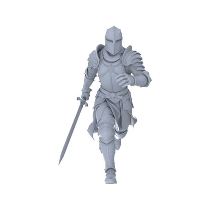 MRY-SFW LYGR091 Medieval knight running pose resin white model miniature soldier scene character figure hand painted