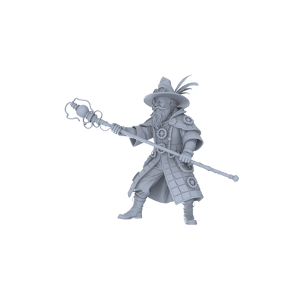 MRY-SFW LYGR075 Medieval Steampunk Mage Magic Theme Wargame Resin White Model Fantasy Theme Theme Wargame Miniature Soldiers Scene Characters Figure Hand-Painted