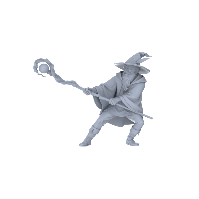 MRY-SFW LYGR075 Medieval Steampunk Mage Magic Theme Wargame Resin White Model Fantasy Theme Theme Wargame Miniature Soldiers Scene Characters Figure Hand-Painted