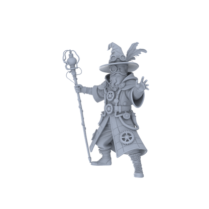 MRY-SFW LYGR075 Medieval Steampunk Mage Magic Theme Wargame Resin White Model Fantasy Theme Theme Wargame Miniature Soldiers Scene Characters Figure Hand-Painted