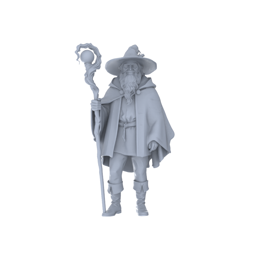 MRY-SFW LYGR075 Medieval Steampunk Mage Magic Theme Wargame Resin White Model Fantasy Theme Theme Wargame Miniature Soldiers Scene Characters Figure Hand-Painted