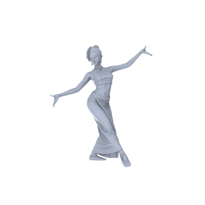 Yao's Studio LYTR178 Dai Dance Girls Resin Miniature Model 5-Figure Set, Unpainted Ethnic Dance Figures, DIY Painting Scene Decoration Miniatures Diorama Resin Figures