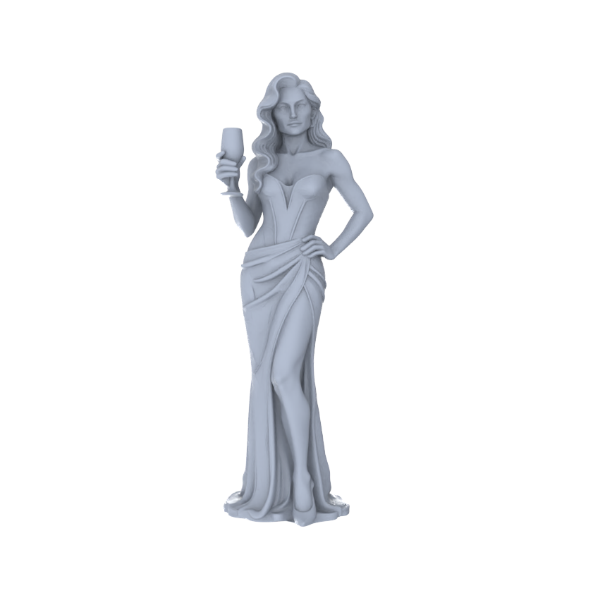 Yao's Studio LYTR180 Vintage Party Women Resin Miniature Model 4-Figure Set, Unpainted Retro Gown Figures, DIY Painting Scene Decoration Miniatures Diorama Resin Figures