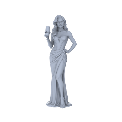 Yao's Studio LYTR180 Vintage Party Women Resin Miniature Model 4-Figure Set, Unpainted Retro Gown Figures, DIY Painting Scene Decoration Miniatures Diorama Resin Figures