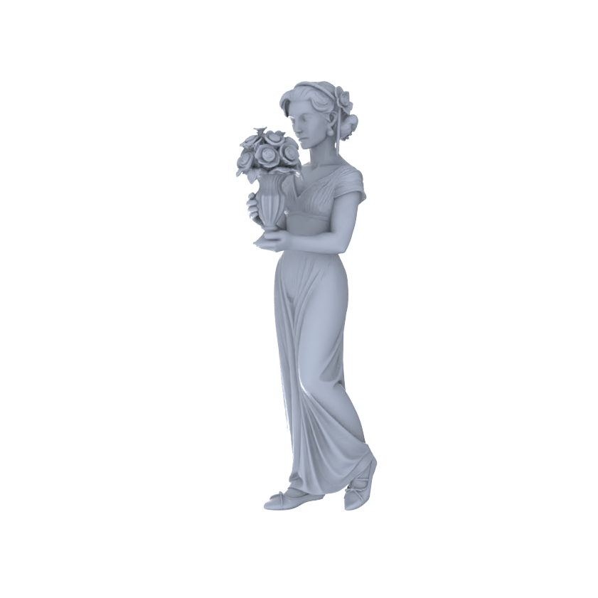 Yao's Studio LYTR180 Vintage Party Women Resin Miniature Model 4-Figure Set, Unpainted Retro Gown Figures, DIY Painting Scene Decoration Miniatures Diorama Resin Figures