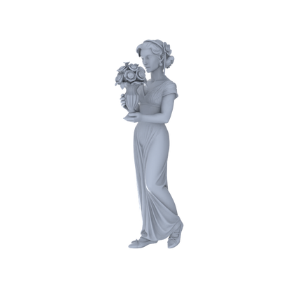 Yao's Studio LYTR180 Vintage Party Women Resin Miniature Model 4-Figure Set, Unpainted Retro Gown Figures, DIY Painting Scene Decoration Miniatures Diorama Resin Figures