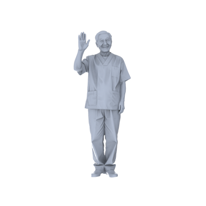 Yao's Studio LYTR182 Nursing Home Daily Life Resin Miniature Model 5-Figure Set, Unpainted Elderly Activity Figures, DIY Painting Scene Decoration Miniatures Diorama Resin Figures