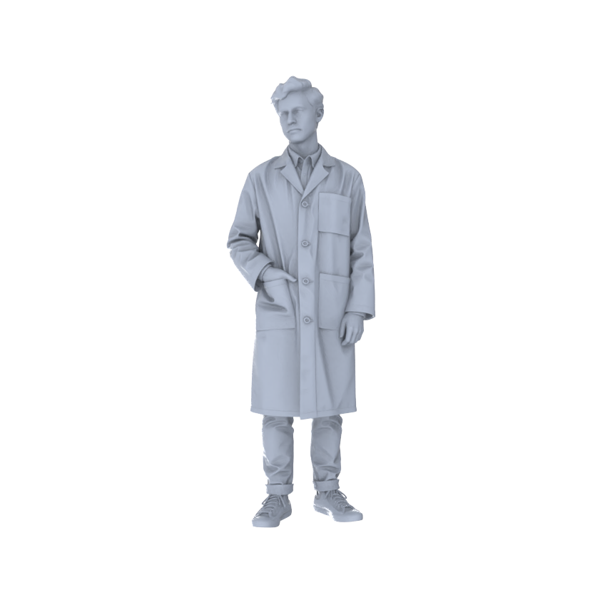 Yao's Studio LYTR183  Lab Experiment Figures Resin Miniature Model 5-Figure Set, Unpainted Lab Work Figures, DIY Painting Scene Decoration Miniatures Diorama Resin Figures