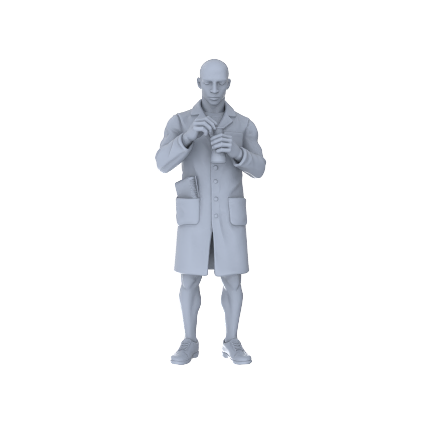 Yao's Studio LYTR183  Lab Experiment Figures Resin Miniature Model 5-Figure Set, Unpainted Lab Work Figures, DIY Painting Scene Decoration Miniatures Diorama Resin Figures