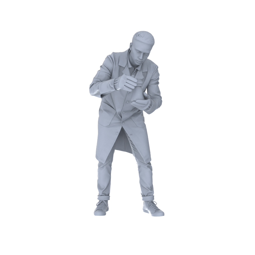 Yao's Studio LYTR183  Lab Experiment Figures Resin Miniature Model 5-Figure Set, Unpainted Lab Work Figures, DIY Painting Scene Decoration Miniatures Diorama Resin Figures
