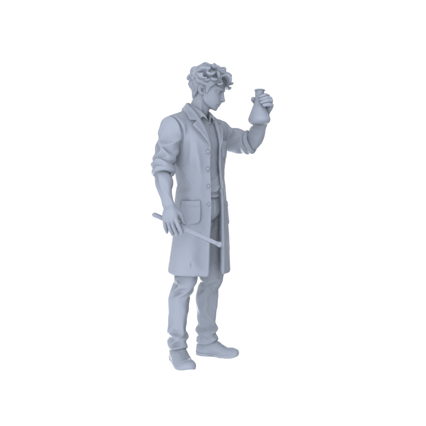 Yao's Studio LYTR183  Lab Experiment Figures Resin Miniature Model 5-Figure Set, Unpainted Lab Work Figures, DIY Painting Scene Decoration Miniatures Diorama Resin Figures